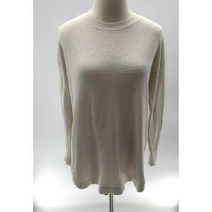 Ann Taylor Loft Off White Scoop Hem/Neck Light Weight Sweater- M